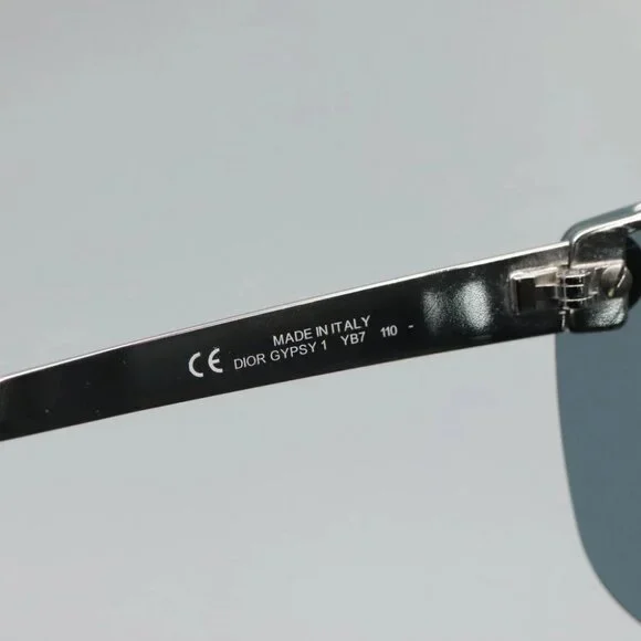 Christian Dior Sunglasses Metal Blue Auth am7799